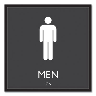 Ada Sign, Men, Plastic, 8 x 8, Clear/White