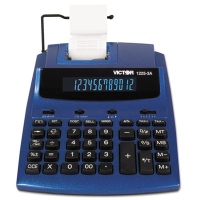 1225-3a Antimicrobial Two-Color Printing Calculator, Blue/Red Print, 3 Lines/Sec