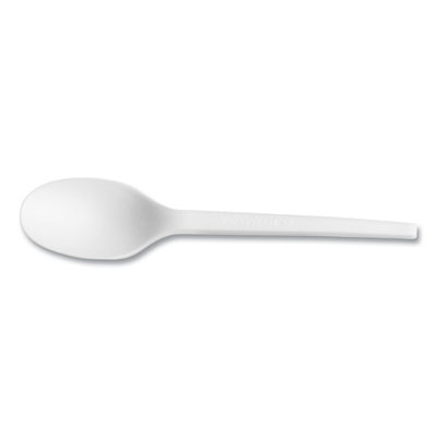White Cpla Cutlery, General Purpose Spoon, Plastic, 1,000/Carton