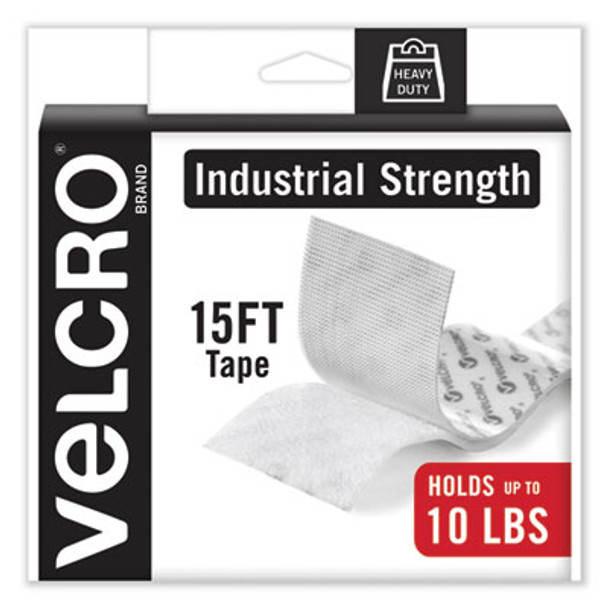 Industrial-Strength Heavy-Duty Fasteners With Dispenser Box, 2" X 15 Ft, White