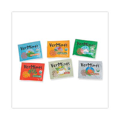 Vermints Organic Mints/Pastilles, Assorted Flavors, 2 Mints/0.7 Oz Individually Wrapped, 120/Box