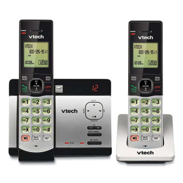 Cs5129-2 Two-Handset Cordless Telephone System, Dect 6.0, Silver/Black