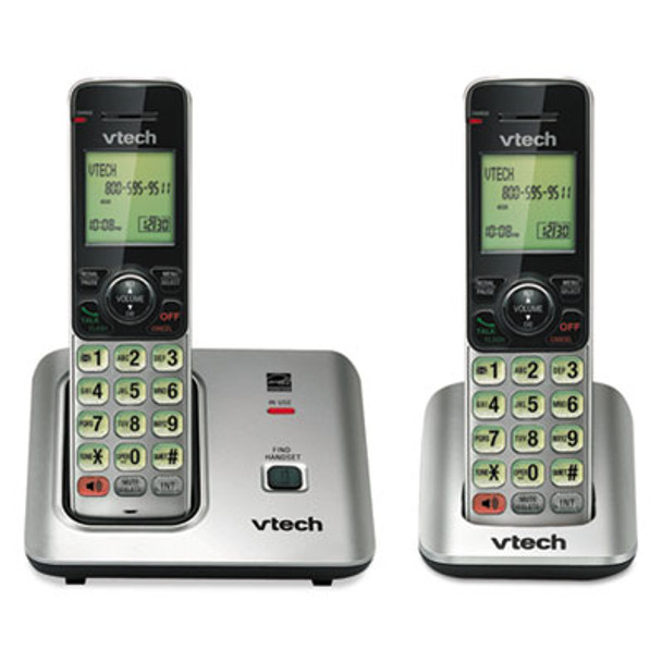 Cs6619-2 Cordless Phone System, Base And 1 Additional Handset, Black/Silver