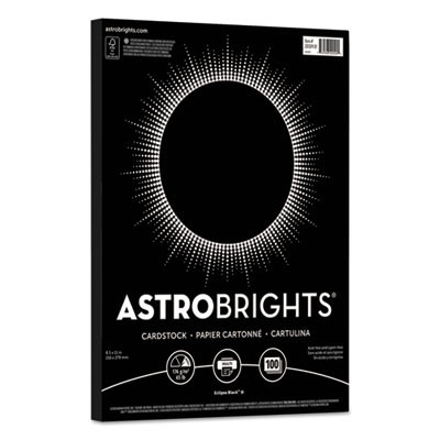 Color Cardstock, 65 Lb Cover Weight, 8.5 x 11, Eclipse Black, 100/Pack