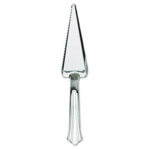 Reflections Heavyweight Plastic Cake Cutter, Silver, 40/Carton
