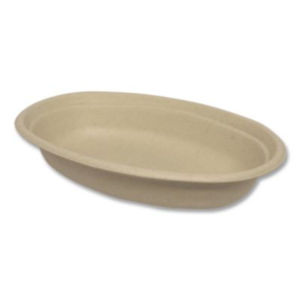 Fiber Bowls, Burrito Bowl, 18 Oz, 8 x 5.3 x 1.6, Natural, Paper, 400/Carton
