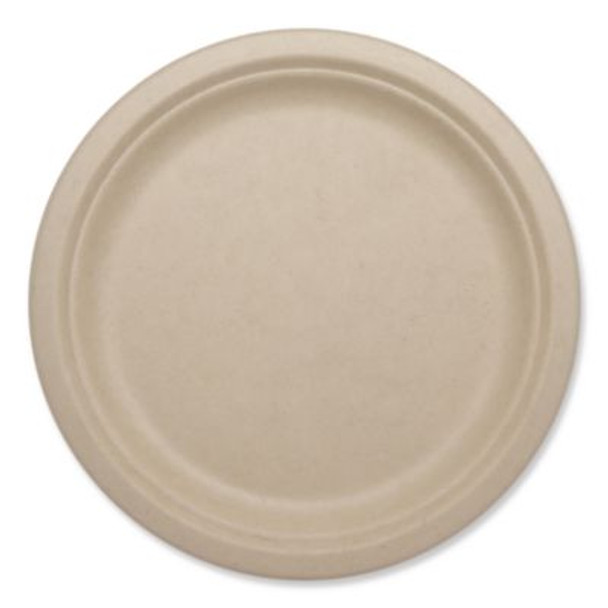 Fiber Plates, Paper, 10.1" Dia, Natural, 800/Carton