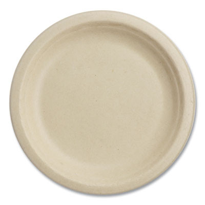 Fiber Plates, Paper, 7" Dia, Natural, 1,000/Carton
