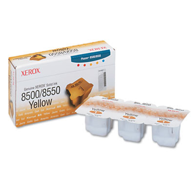 108r00671 Solid Ink Stick, 3,100 Page-Yield, Yellow, 3/Box