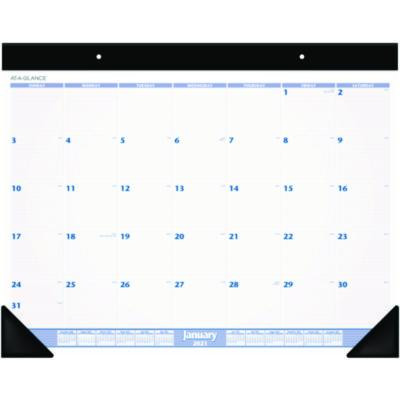 Desk Pad, 24 x 19, White Sheets, Black Binding, Black Corners, 12-Month (Jan To Dec): 2026