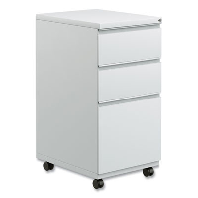 File Pedestal With Full-Length Pull, Left/Right, 3-Drawers: Box/Box/File, Legal/Letter, Light Gray, 14.96" X 19.29" X 27.75"