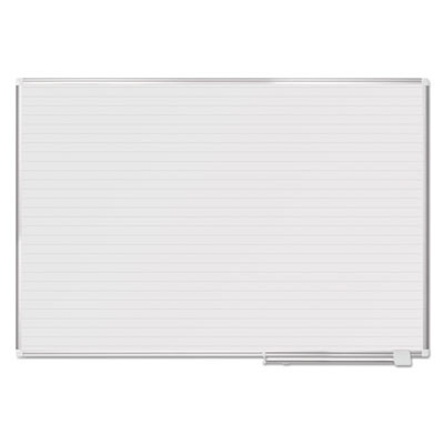 Ruled Magnetic Steel Dry Erase Planning Board, 72" x 48", White Surface, Satin Aluminum Frame