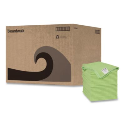 Microfiber Cleaning Cloths, 16 X 16, Green, 24/Pack