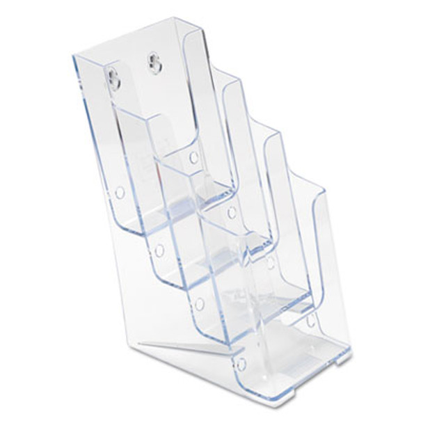4-Compartment Docuholder, Leaflet Size, 4.88w X 6.13d X 10h, Clear