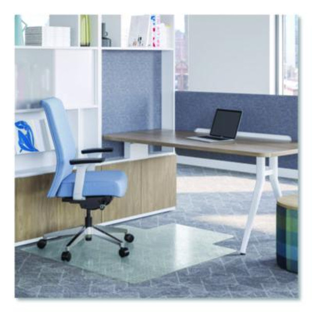 Oceanmat Carpet Chair Mat For Flat Pile Carpeted Floors, Rectangular With Lip, Straight Edges, 45" x 53", Clear