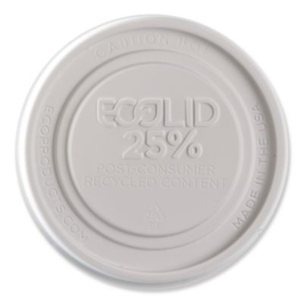 Evolution World Ecolid 25% Recycled Food Container Lid, Fits 12 To 32 Oz Containers, White, Plastic, 500/Carton