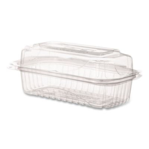 Renewable And Compostable Clear Clamshell Hinged Food Containers, 9 x 6 x 3, Plastic, 80/Pack, 3 Packs/Carton
