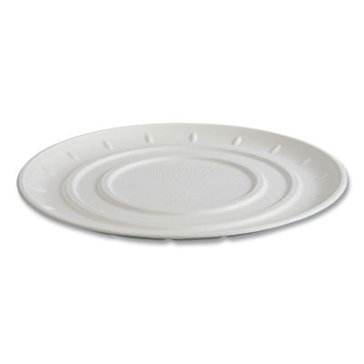Vanguard Molded Fiber Pizza Tray, 14" Diameter, White, Sugarcane, 50/Carton