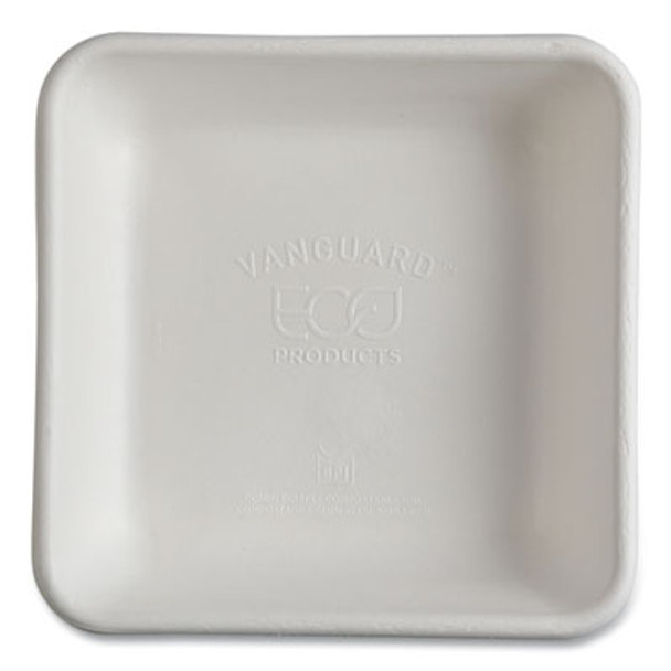 Vanguard Worldview Renewable And Compostable Sugarcane Take-Out Containers, 36 Oz, 8 x 8 x 2, White, 200/Carton