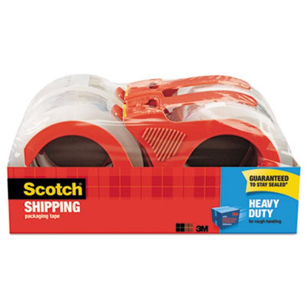 3850 Heavy-Duty Packaging Tape With Dispenser, 3" Core, 1.88" X 54.6 Yds, Clear, 4/Pack
