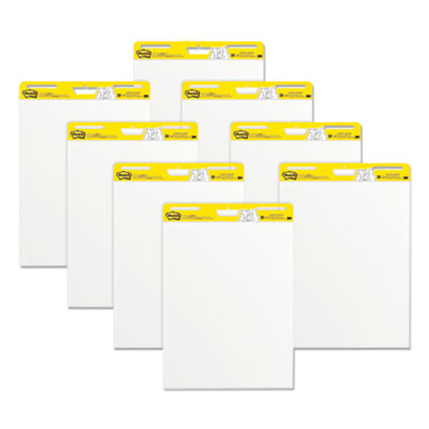 Vertical-Orientation Self-Stick Easel Pads, Unruled, 25 x 30, White, 30 Sheets, 8/Pack