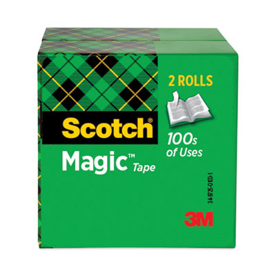 Magic Tape Refill, 3" Core, 0.75" X 72 Yds, Clear, 2/Pack