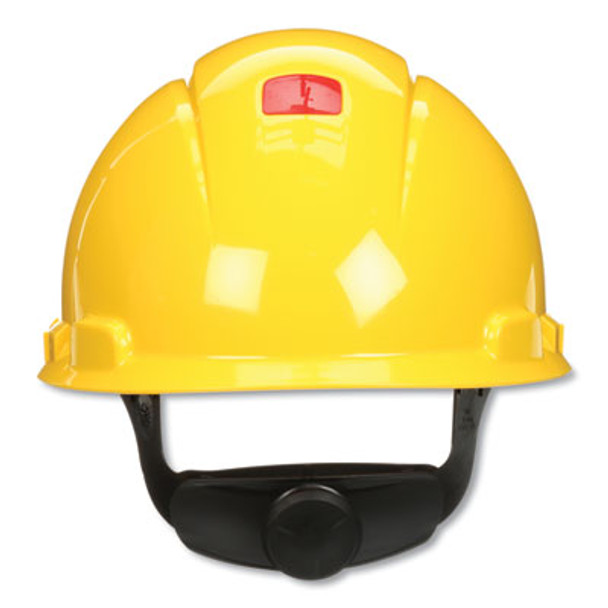 Securefit Hard Hat With Uvicator, Four-Point Ratchet Suspension, Yellow