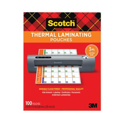 Laminating Pouches, 3 Mil, 9" X 11.5", Gloss Clear, 100/Pack
