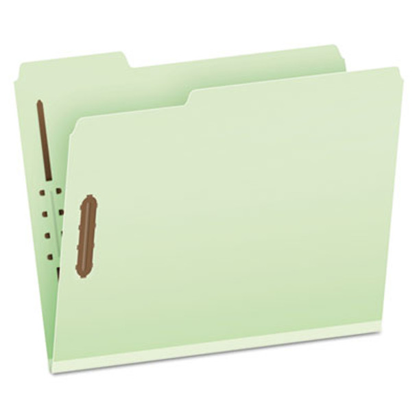 Heavy-Duty Pressboard Folders With Embossed Fasteners, 1/3-Cut Tabs, 3" Expansion, 2 Fasteners, Letter Size, Green, 25/Box