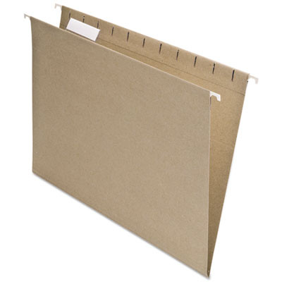 Earthwise By Pendaflex 100% Recycled Colored Hanging File Folders, Letter Size, 1/5-Cut Tabs, Natural, 25/Box