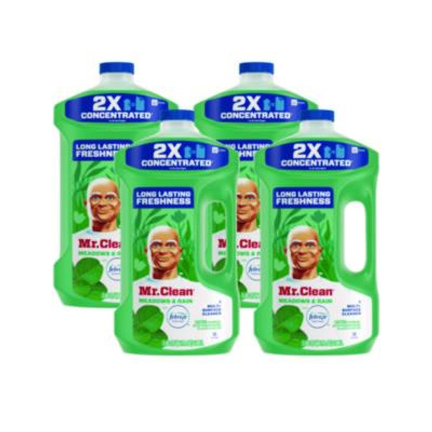 Multipurpose Cleaning Solution With Febreze, Meadows And Rain, 64 Oz Bottle, 4/Carton