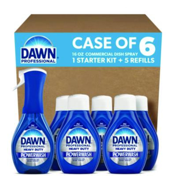 Heavy Duty Powerwash Commercial Dish Spray, 16 Oz, 6 Pack: 1 Starter Kit Plus 5 Refills