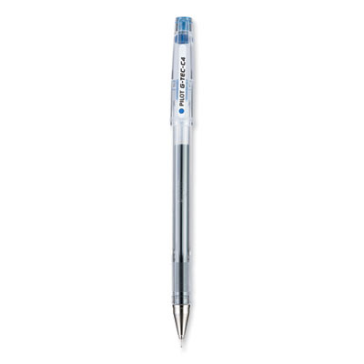 G-Tec-C Ultra Gel Pen, Stick, Ultra-Fine 0.4 Mm, Blue Ink, Clear/Blue Barrel, Dozen