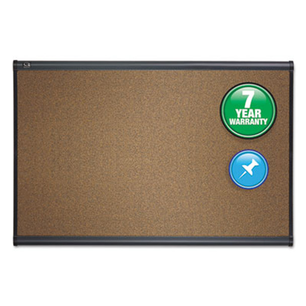 Prestige Bulletin Board, Brown Graphite-Blend Surface, 48 x 36, Graphite Gray Aluminum Frame