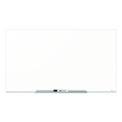 Invisamount Magnetic Glass Marker Board, 74" x 42", White Surface