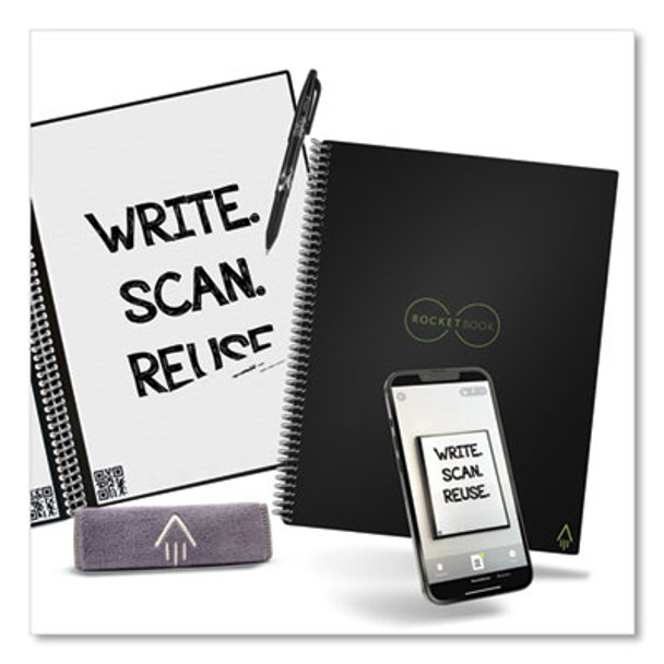 Core Smart Notebook, Wide/Legal Rule, Black Cover, (18) 8.8 x 6 Sheets