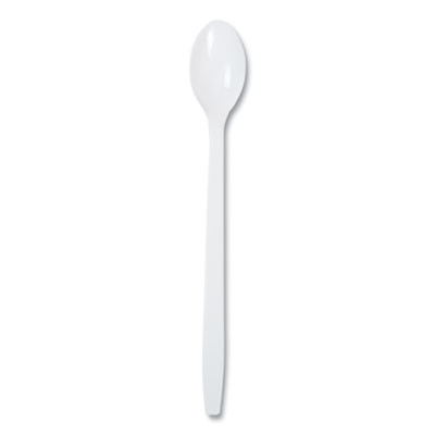 Soda Spoon, Mediumweight, Plastic, 7.87", White, 1,000/Carton