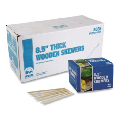Wooden Skewers, 8.5", Natural, 1,000/Box, 5 Boxes/Carton