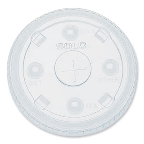 Pete Flat Straw-Slot Cold Cup Lids, Fits 28 Oz To 32 Oz Cold Cups, Plastic, Clear, 600/Carton