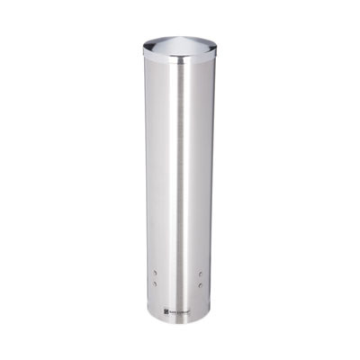 Water Cup Dispenser With Removable Cap, For 4.5 Oz To 7 Oz Cone And 6 Oz To 12 Oz Flat Cups, Stainless Steel, 6/Carton
