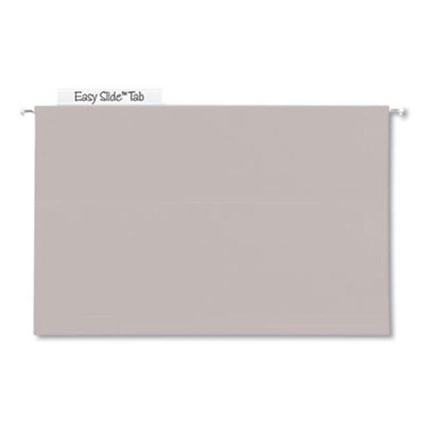 Tuff Extra Capacity Hanging File Folders With Easy Slide Tabs, 4" Capacity, Legal, 1/3-Cut Tabs, Steel Gray, 18/Box