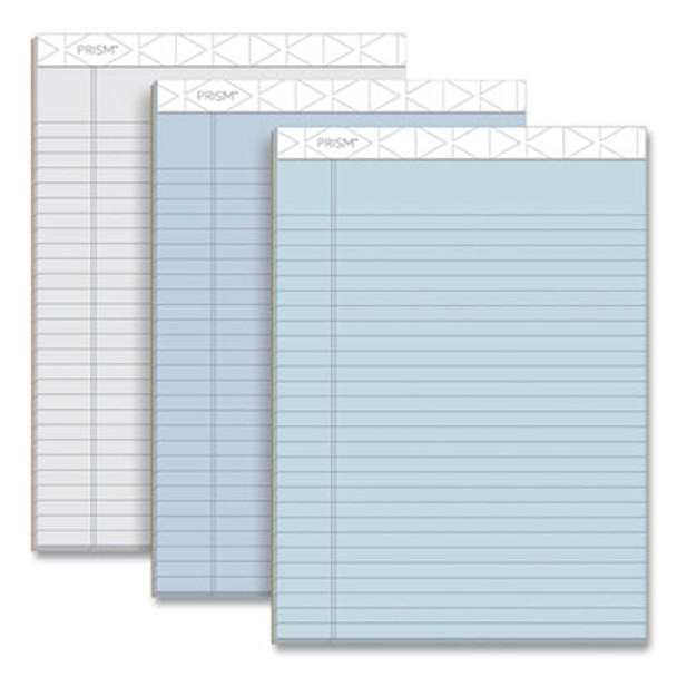 Prism + Colored Writing Pads, Wide/Legal Rule, 50 Assorted Pastel-Color 8.5 X 11.75 Sheets, 6/Pack