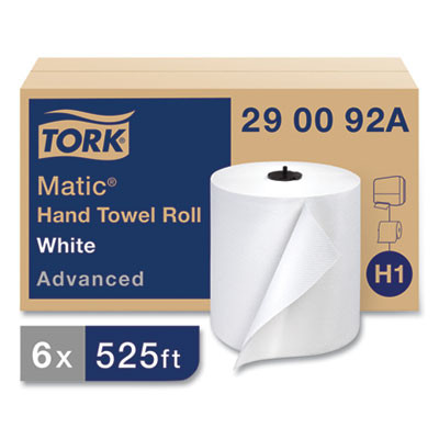 Advanced Matic Hand Towel Roll, 2-Ply, 7.7" x 525 Ft, White, 643/Roll, 6 Rolls/Carton