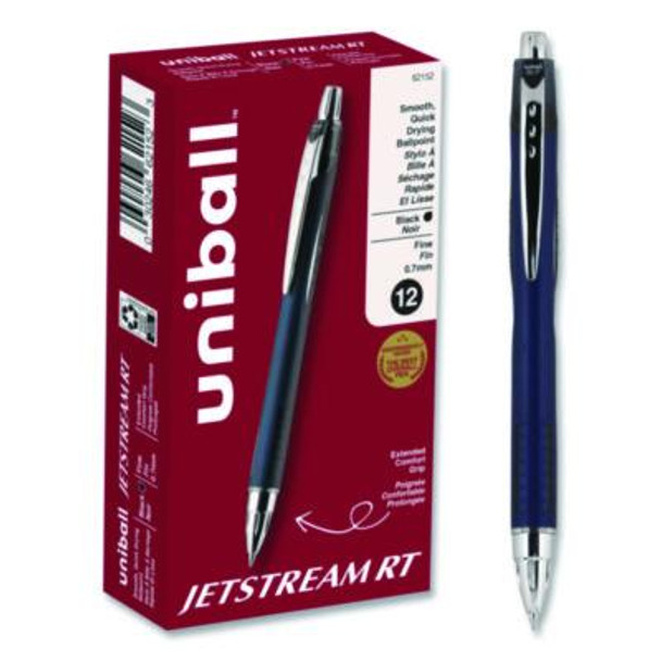 Jetstream Hybrid Gel Pen, Retractable, Fine 0.7 Mm, Black Ink, Blue/Silver Barrel