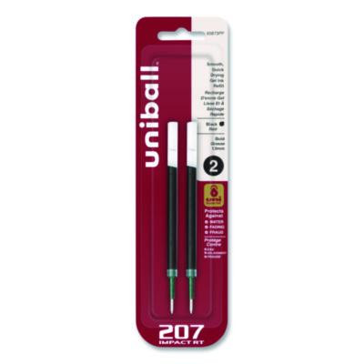 207 Impact Rt Gel Retractable Pen Refills, Bold 1 Mm Conical Tip, Black Ink, 2/Pack