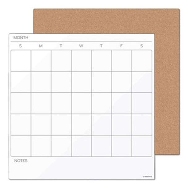 Frameless Tile Board Value Pack, (1) Tan Bulletin Board, (1) White Magnetic Dry Erase Planning Board, 14" x 14"