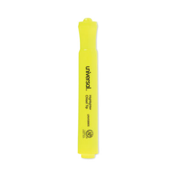 Desk Highlighter Value Pack, Fluorescent Yellow Ink, Chisel Tip, Yellow Barrel, 36/Pack