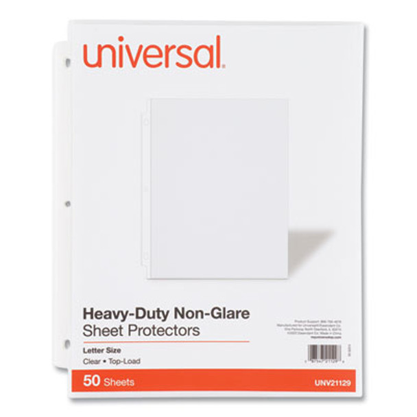 Top-Load Poly Sheet Protectors, Heavy Gauge, Nonglare, Clear 50/Pack