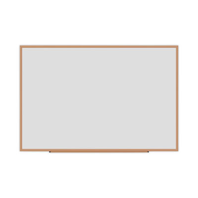 Deluxe Melamine Dry Erase Board, 72" x 48", White Surface, Oak Finished Fiberboard (Mdf) Frame