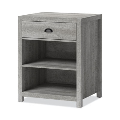Fallbrook Printer Stand, Engineered Wood, 3 Shelves, 1 Drawer, 50 Lb Capacity, 24" x 20" x 30.25", Smoked Ash